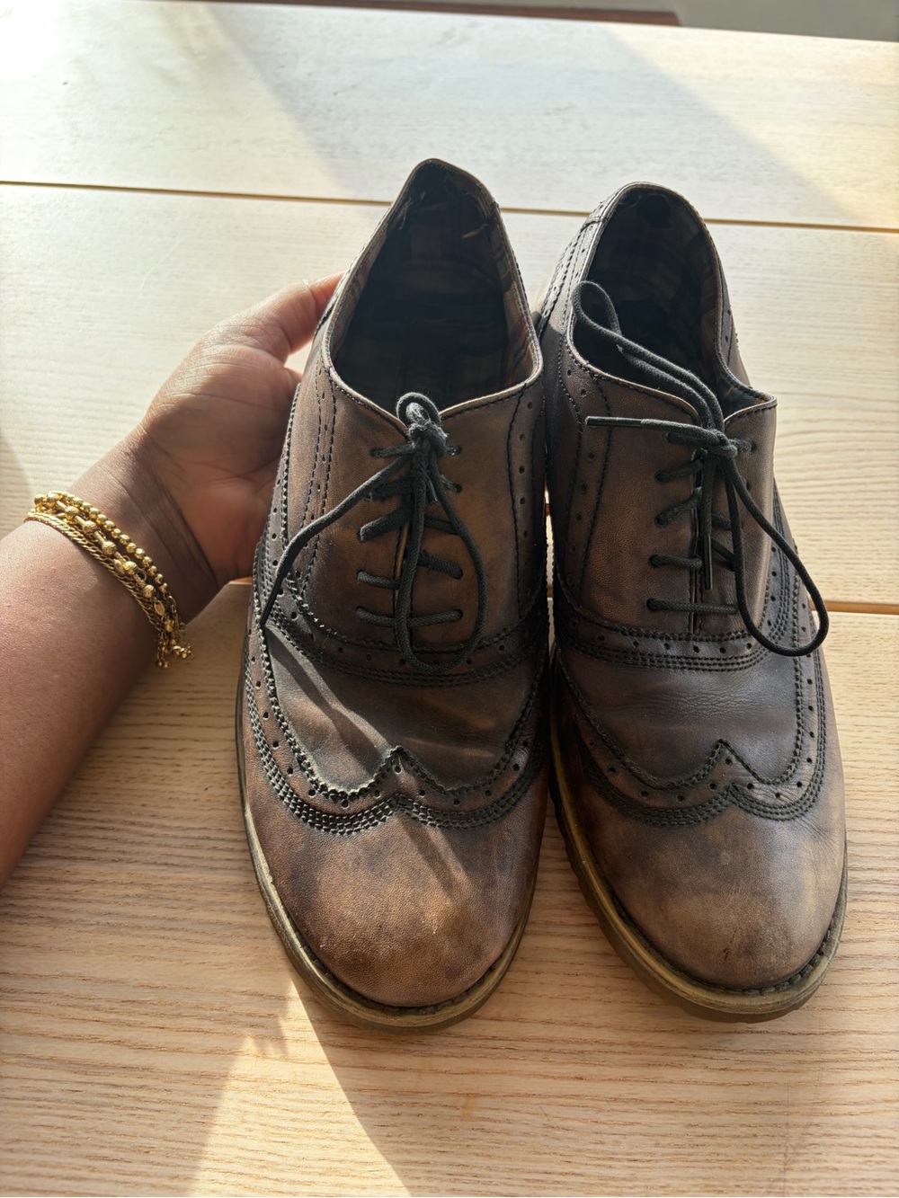 Bed Stu Brown Wingtip Derby Oxfords